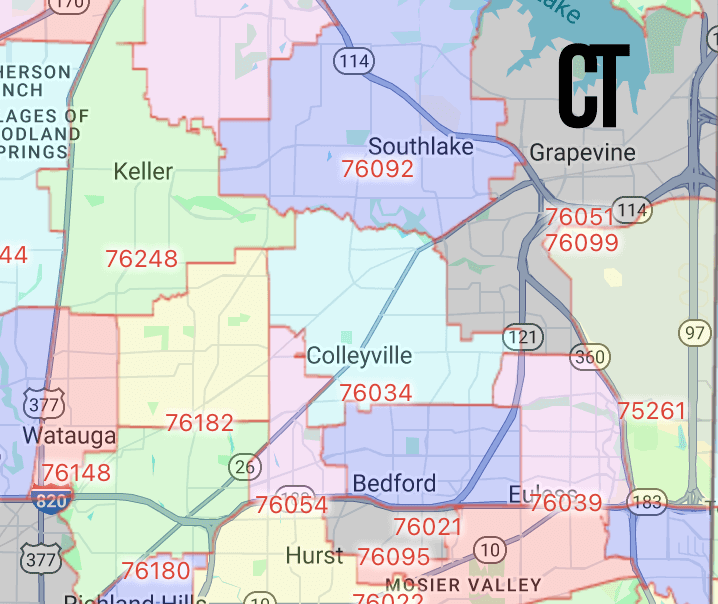 colleyville-texas-near-by-city-map